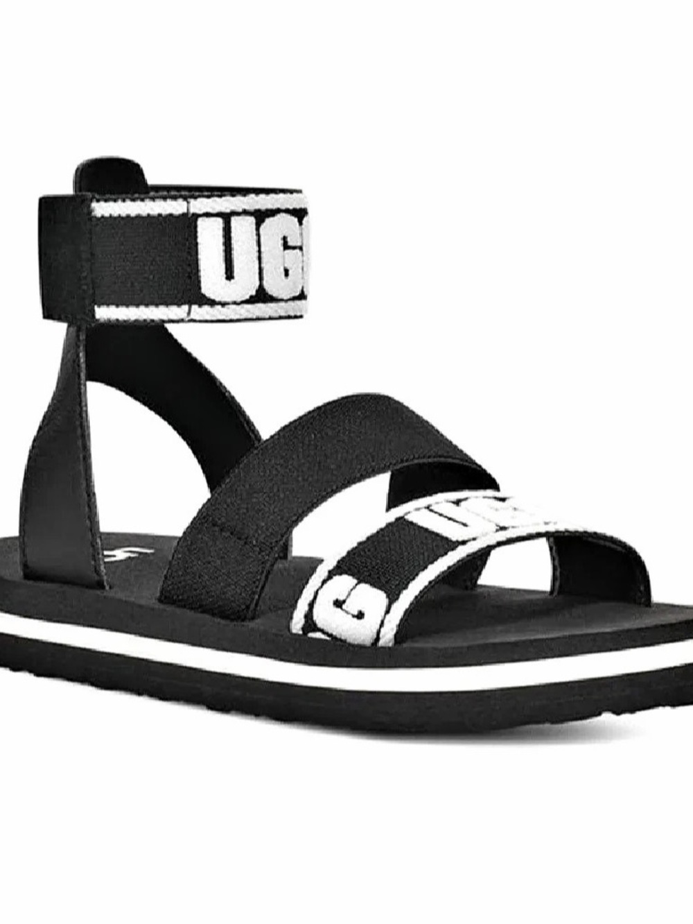 UGG Kali Sia Logo Platform Sandals in Black & White US 2 Like New